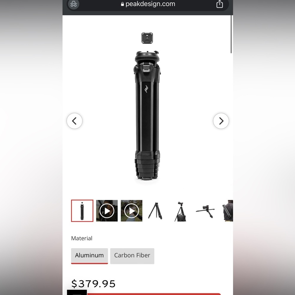 Peak Design Aluminum tripod
